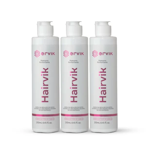 Kit Shampoo Hairvik Feminino - 3 Unidades