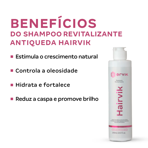 Kit Shampoo Hairvik Feminino - 12 Unidades